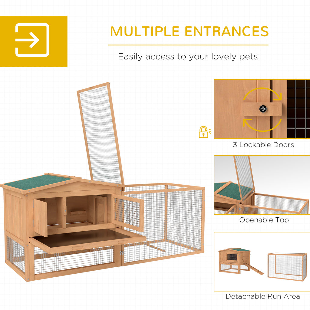 Two-tier wooden rabbit hutch – image 4