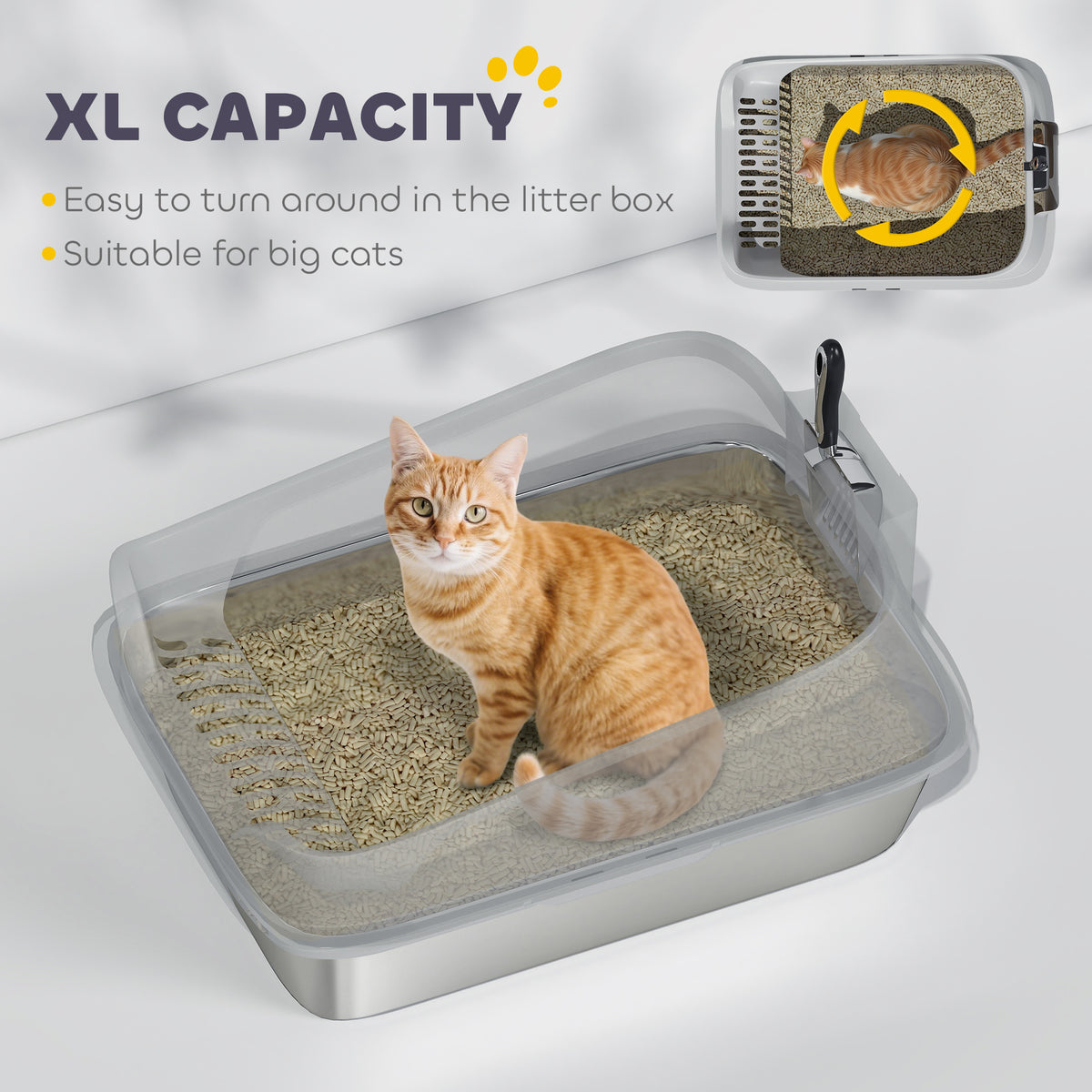 XL stainless steel cat litter box – image 4