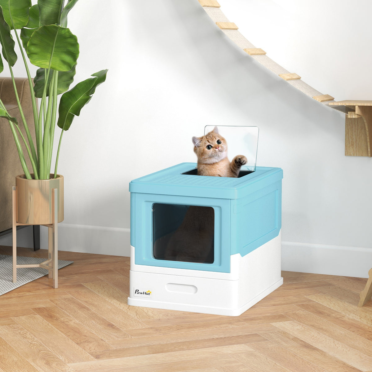 PawHut hooded cat litter box – image 3