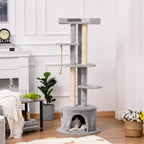 PawHut Multi-Level Cat Tree – Grey, 150cm – product view 2