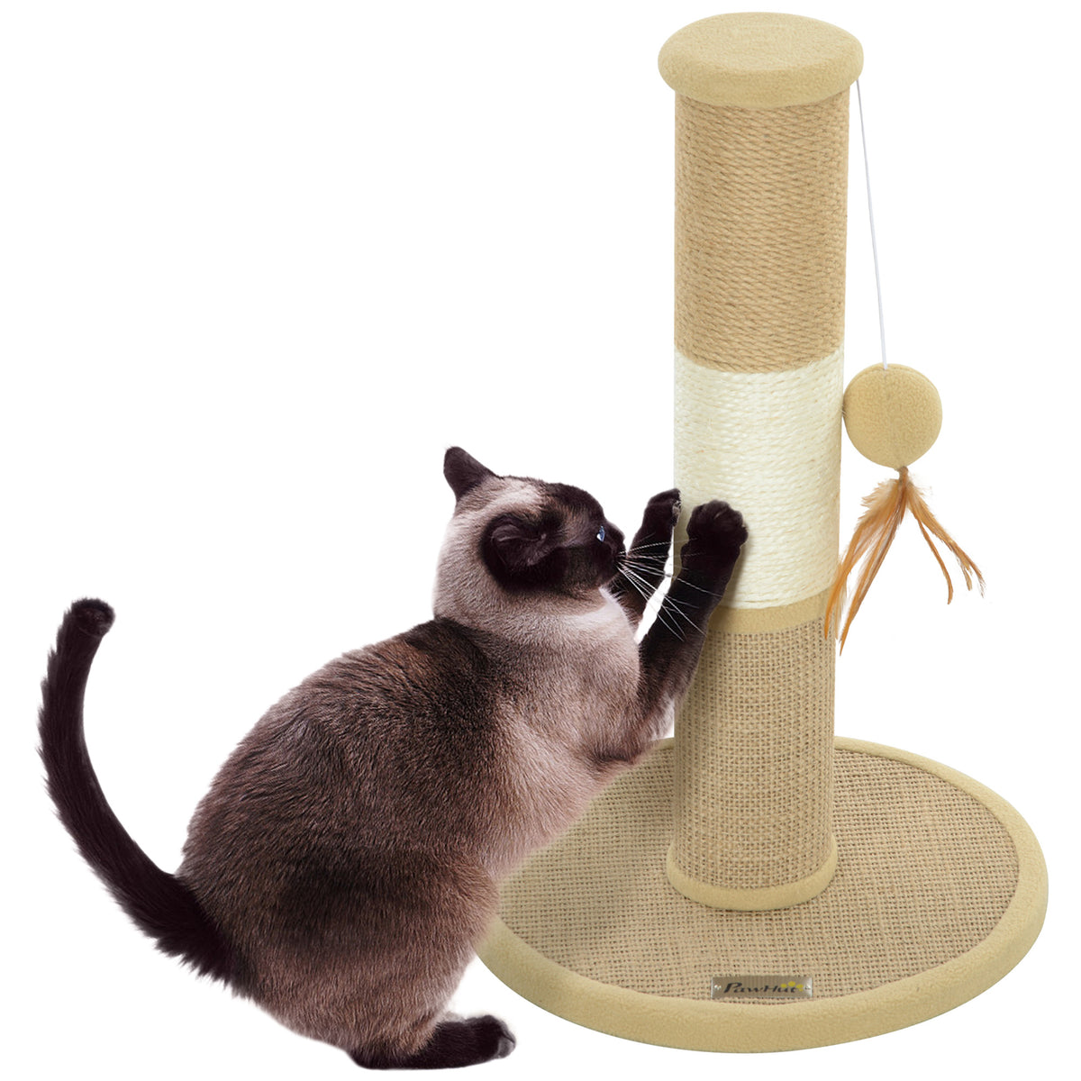 PawHut Multi-Texture Cat Scratch Post – 47cm – product view 1
