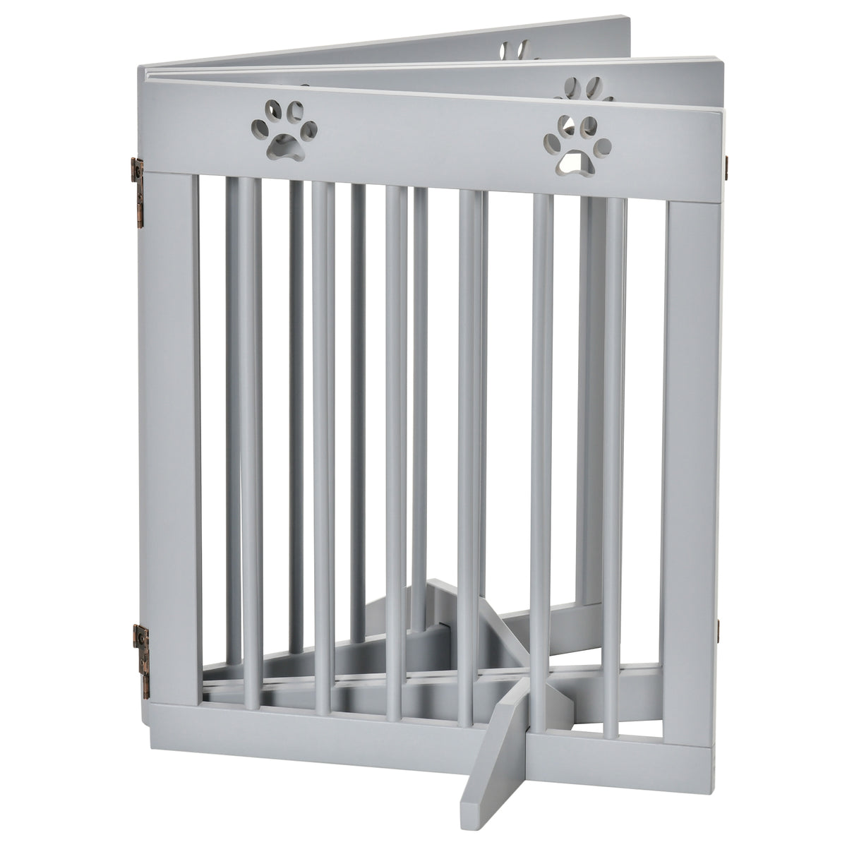 Four-panel wooden dog gate – image 1