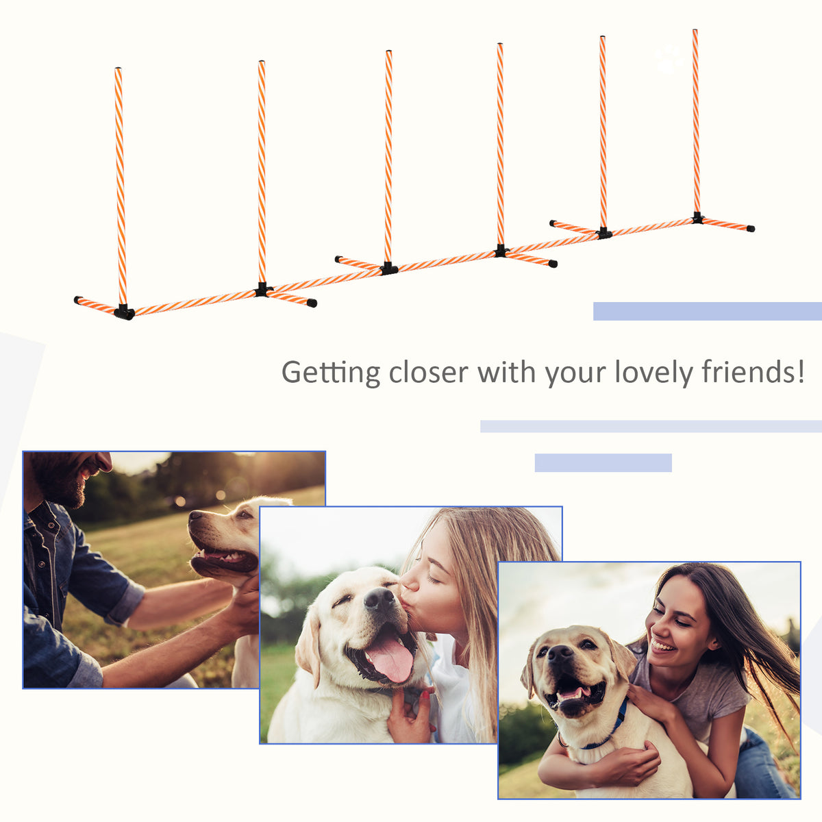 Six-pole dog agility weave set – image 3