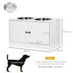 PawHut Raised Dog Feeder with Storage – White – product view 3
