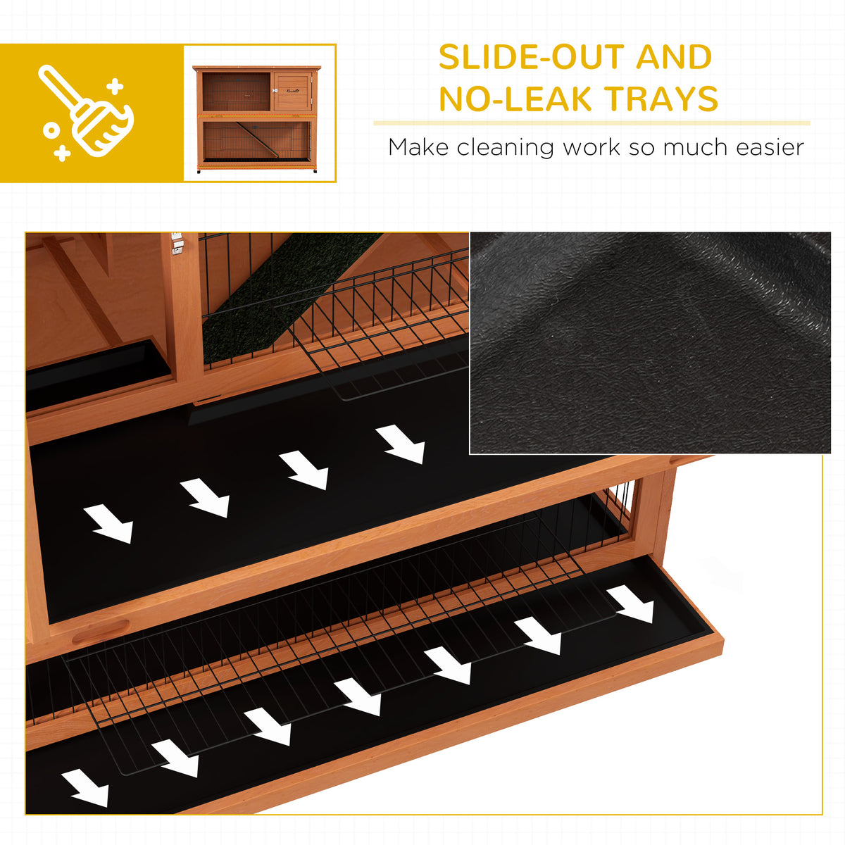 Two-tier wooden rabbit hutch – image 3