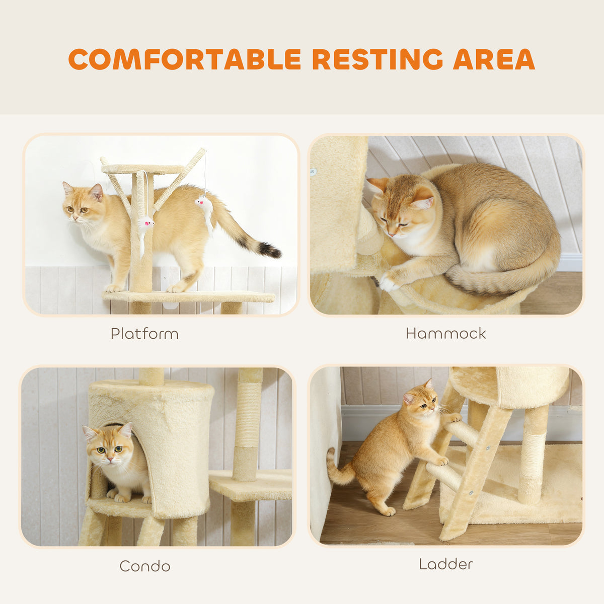 Beige multi-level cat tree – image 4