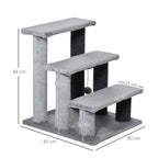 PawHut Three-Step Cat Ladder with Scratch Posts – product view 3