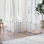 PawHut 18-Panel Small Pet Playpen – White – product view 2