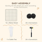 PawHut 12-Panel Wire Small Pet Playpen – Black – product view 5