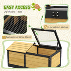 PawHut Wooden Tortoise Table with Hide & Run – product view 5