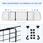PawHut Adjustable Dog Car Barrier – Black – product view 4