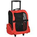 PawHut Pet Trolley Backpack Carrier – Red – product view 1