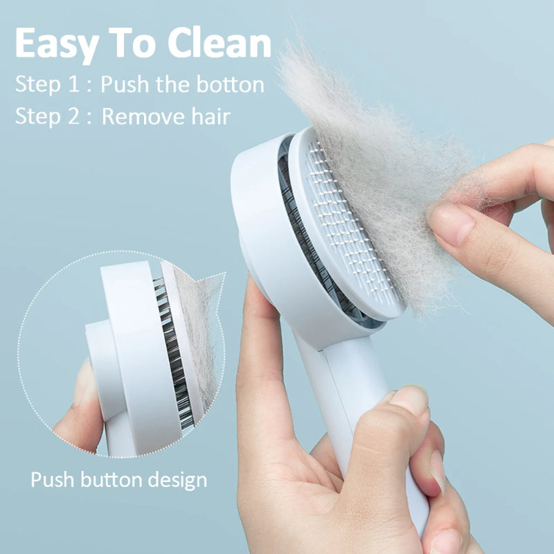 Self-cleaning pet grooming brush – image 4