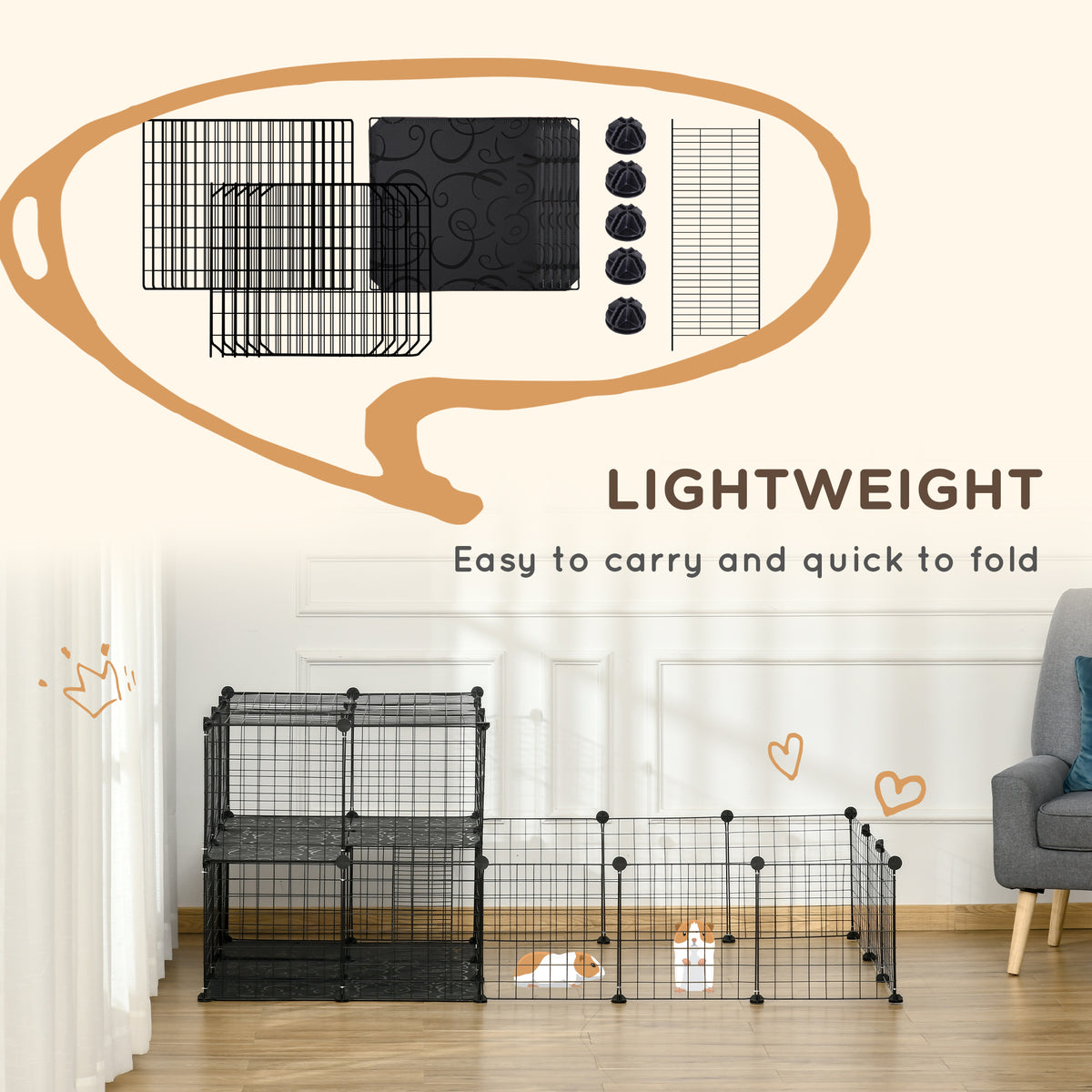 Metal mesh small animal playpen – image 1