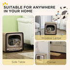 PawHut TV-Shaped Cardboard Cat House & Scratcher – product view 4