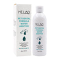MELAO pet dental water additive bottle and packaging, front view