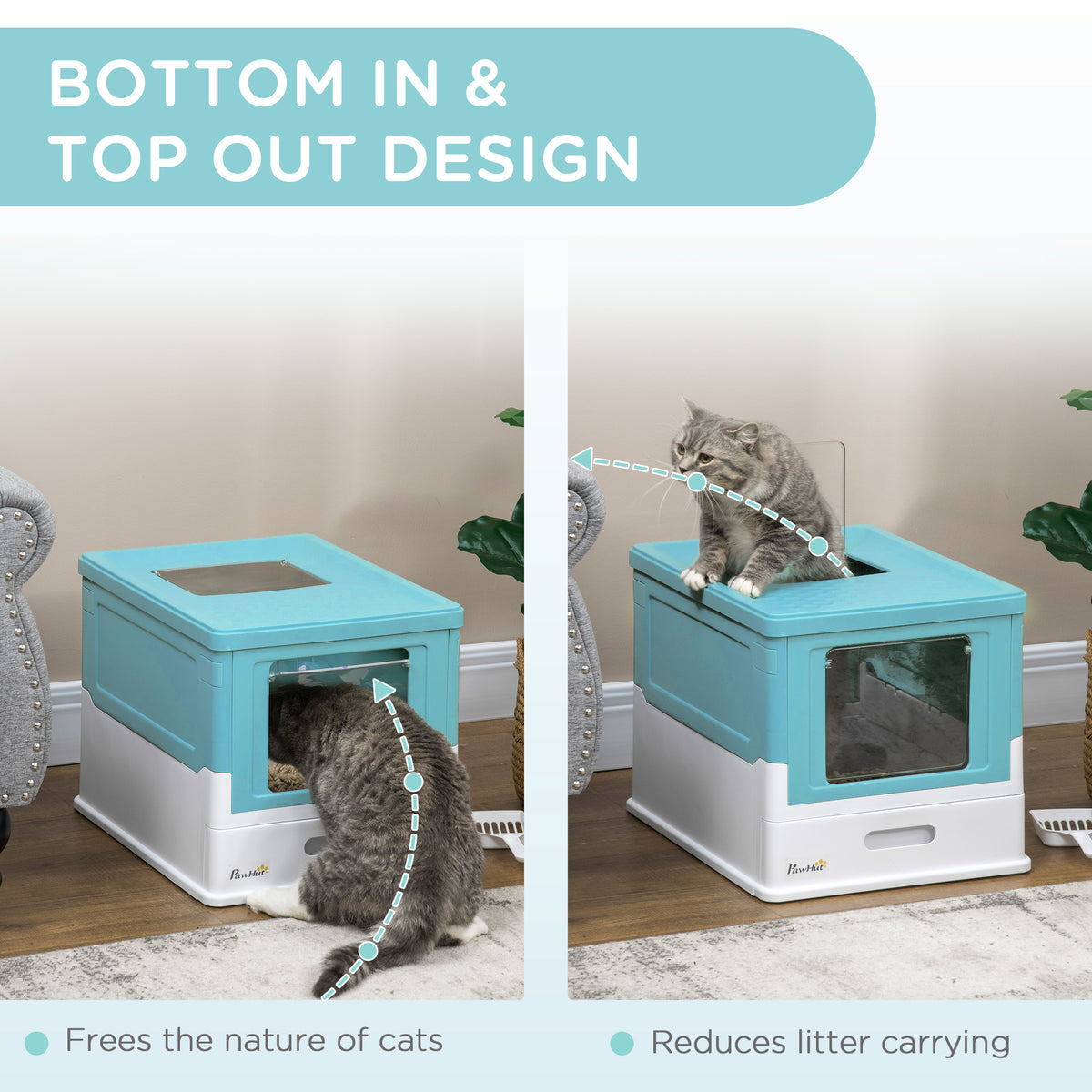 Hooded cat litter box – image 4