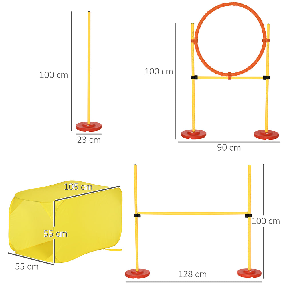 PawHut Dog Agility Set with Tunnel & Jumping Hoop – product view 3