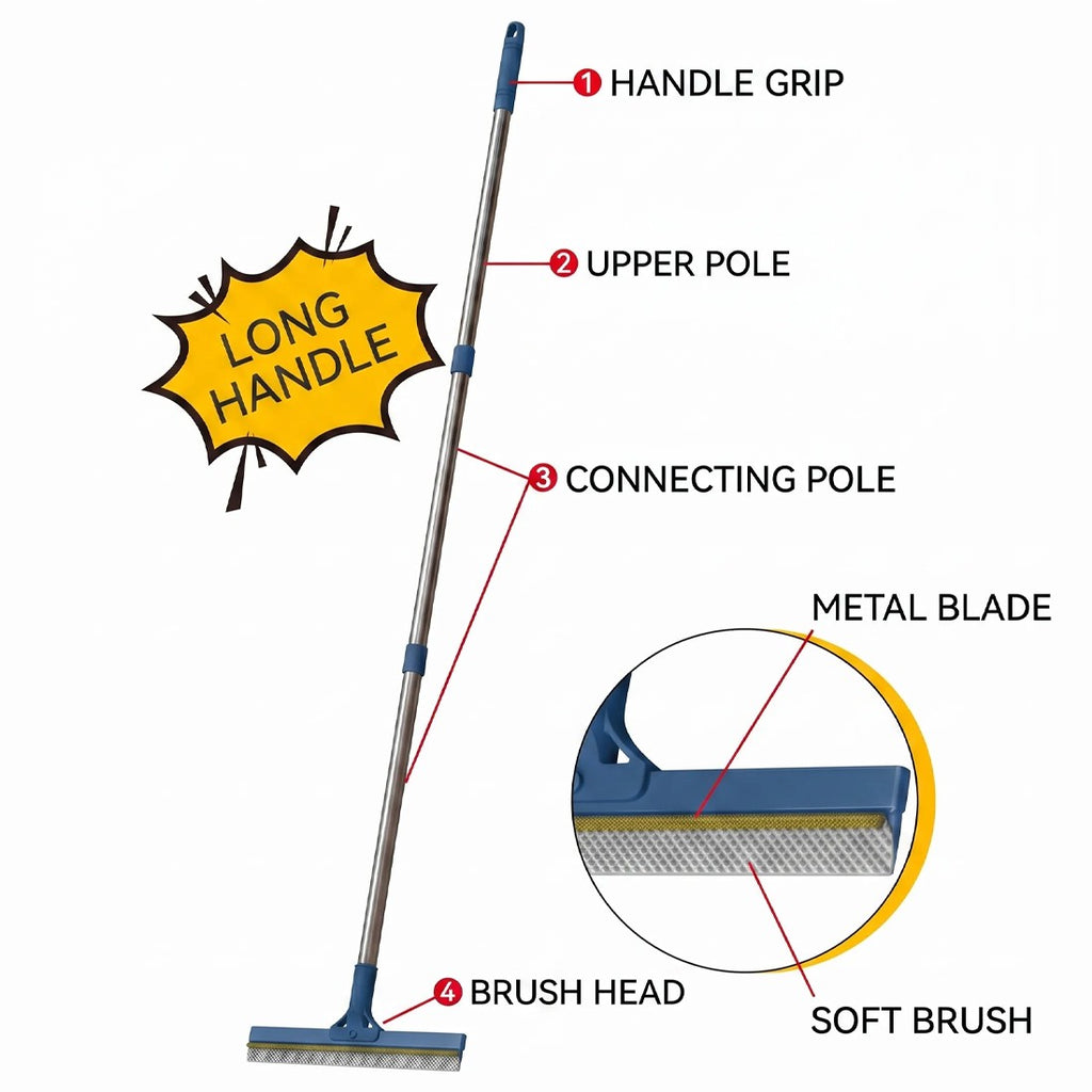 Pet Hair Rubber Broom with Adjustable Handle – product view 5