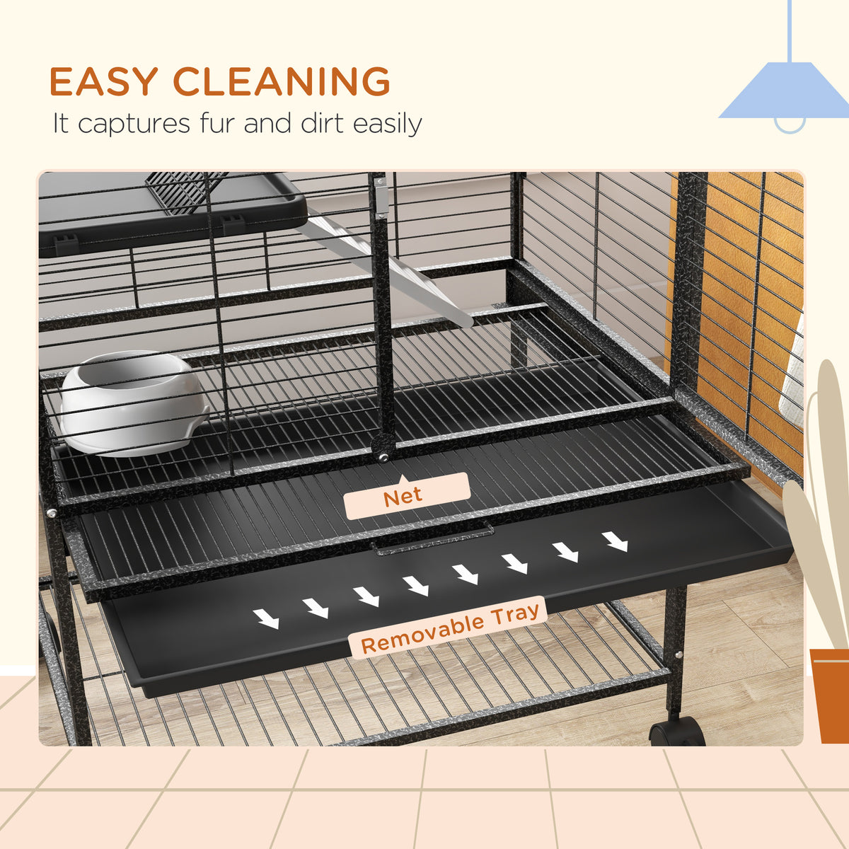Wheeled small animal cage – image 1