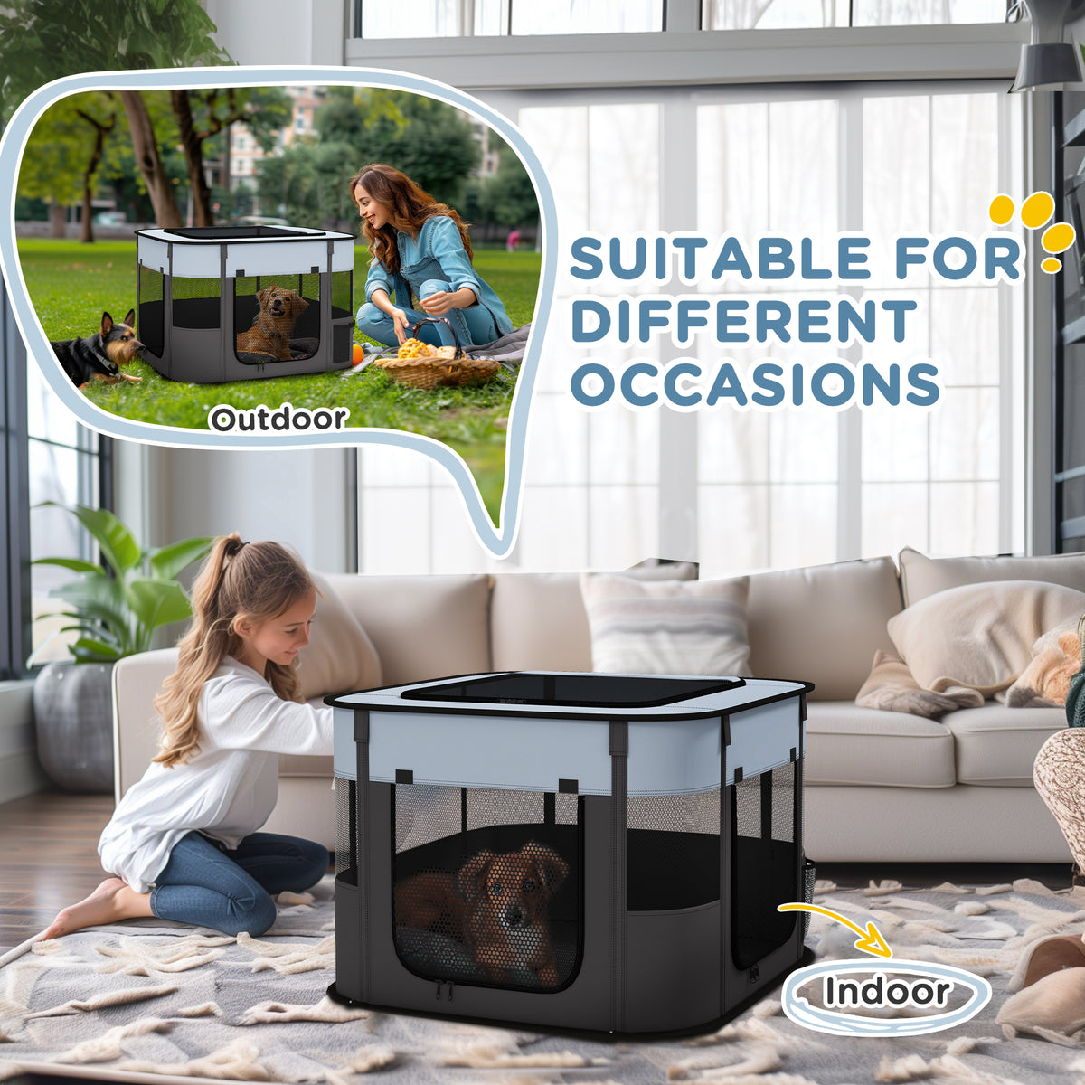 Folding mesh pet playpen – image 5