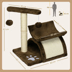 PawHut Cat Tree with Tunnel & Rotating Bar – Brown – product view 3