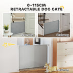 PawHut Retractable Pet Gate – Grey, 115cm – product view 4