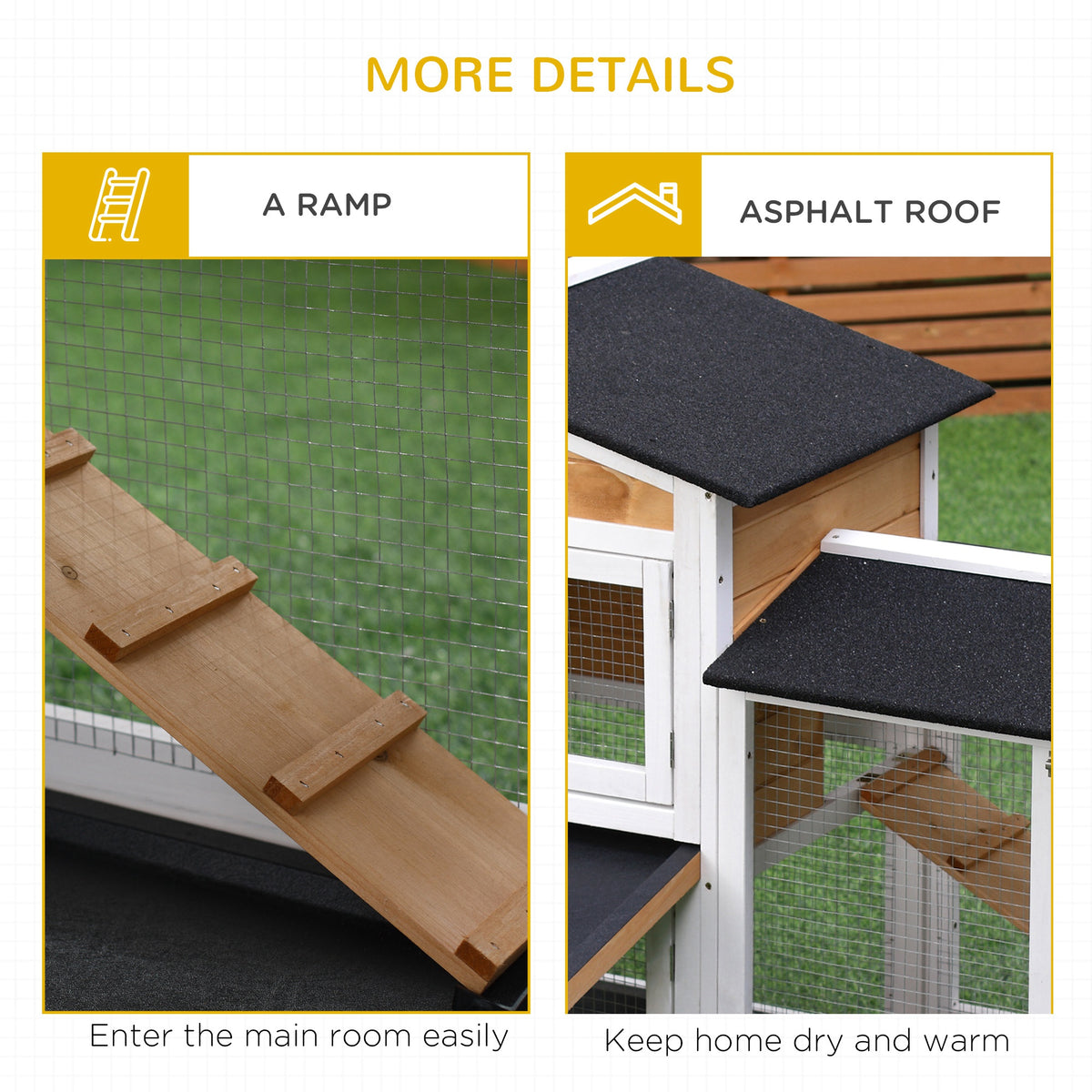 Two-tier wooden rabbit hutch – image 3