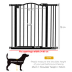 Auto-close metal pet gate – black – image 4