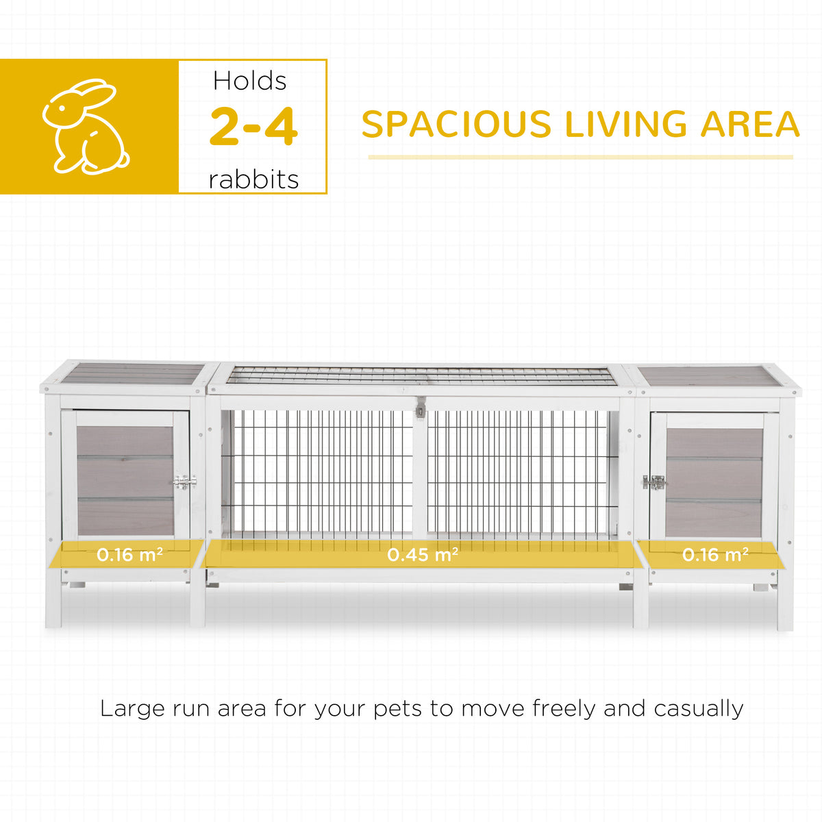 Grey rabbit hutch and run – image 3