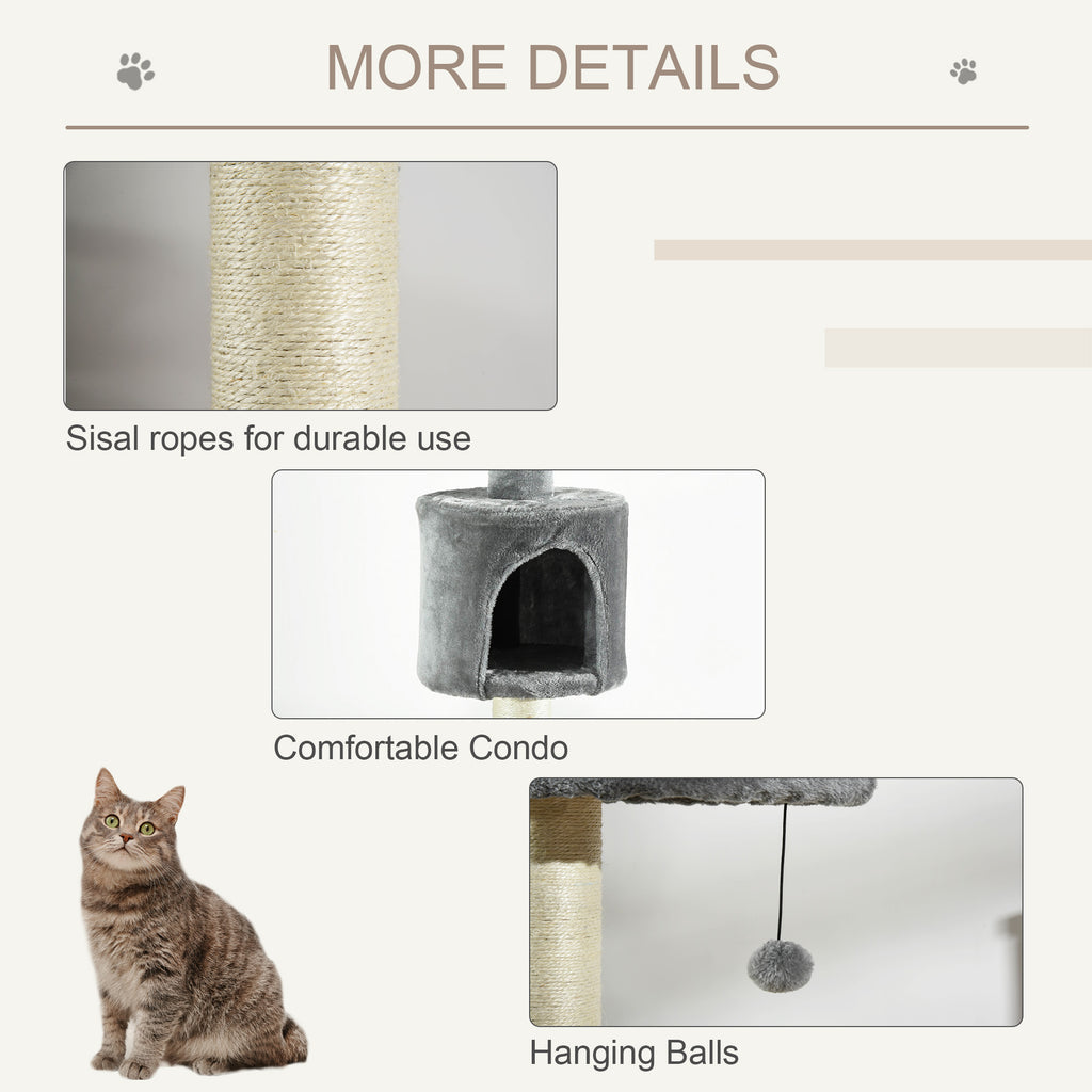 Floor-to-ceiling cat tree with condo – image 3