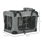 PawHut Oxford Fabric Pet Carrier – Grey, 60cm – product view 3