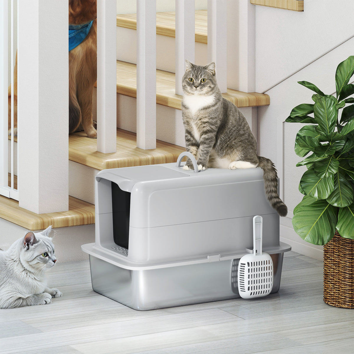 Stainless steel cat litter box – image 2