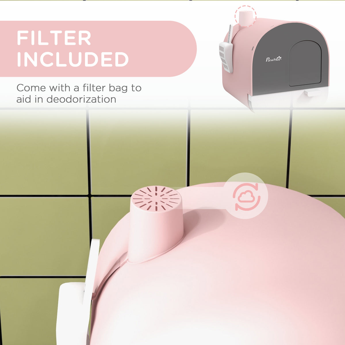 Hooded cat litter box – image 3