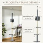 Floor-to-ceiling cat tree with condo – image 4