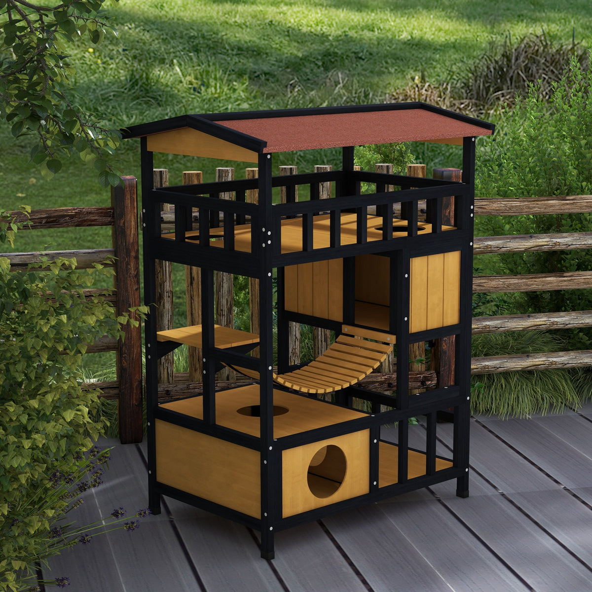 Four-tier outdoor cat house – image 2