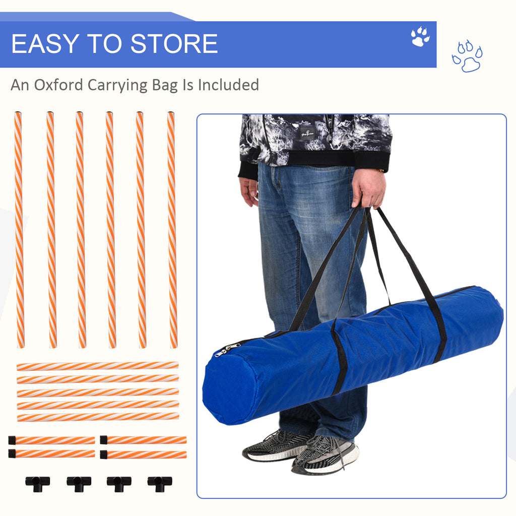 PawHut Six-Pole Dog Weave Set with Bag – product view 4