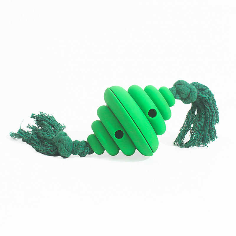 Green rope ball dog toy