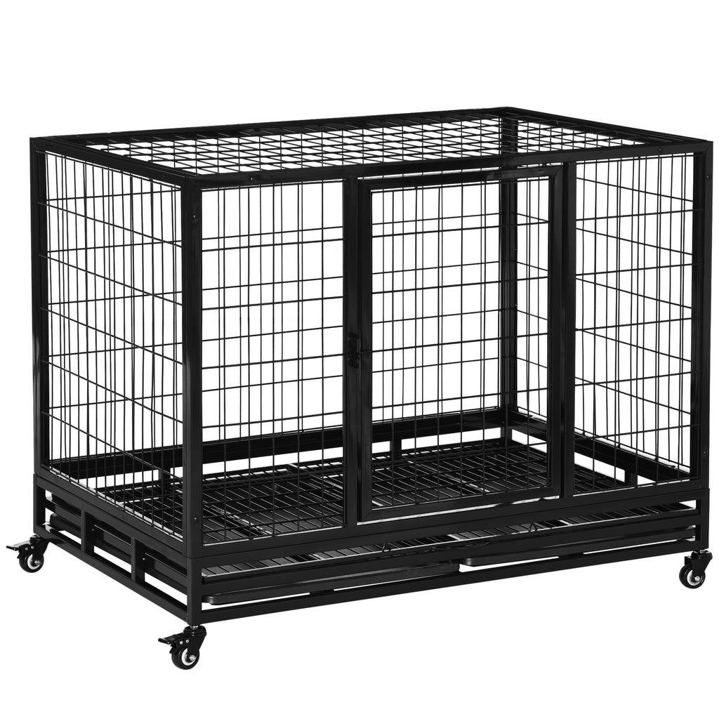 PawHut Heavy-Duty Dog Crate on Wheels – 109cm – product view 1