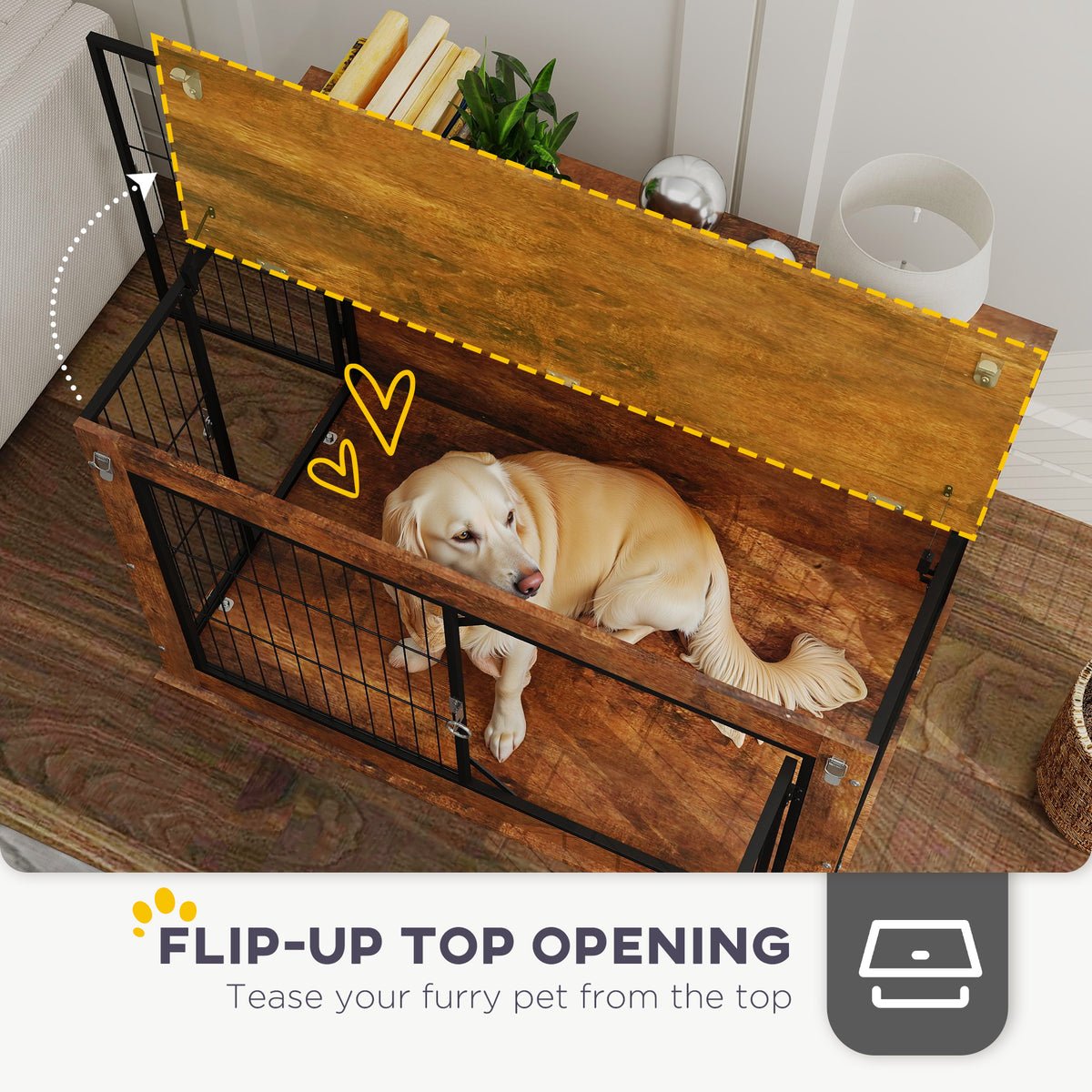 Two-door dog crate furniture – image 5