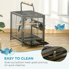 PawHut Bird Travel Cage with Bowls & Perches – product view 4
