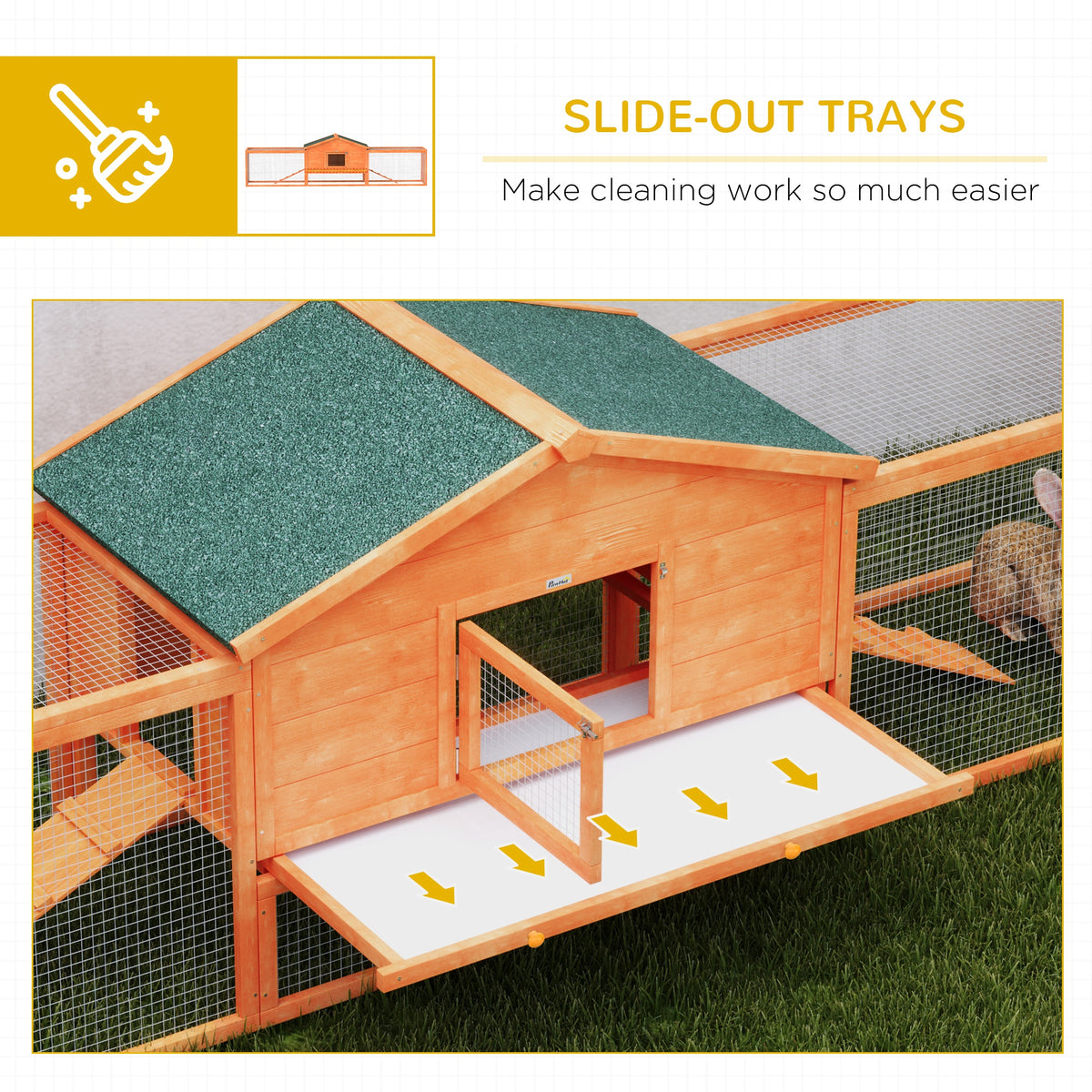 Wooden rabbit hutch with run – image 3