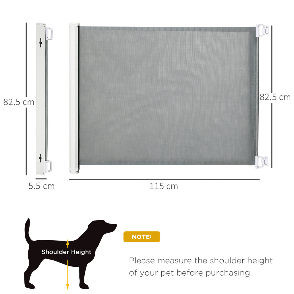 PawHut Retractable Pet Gate – Grey, 115cm – product view 3