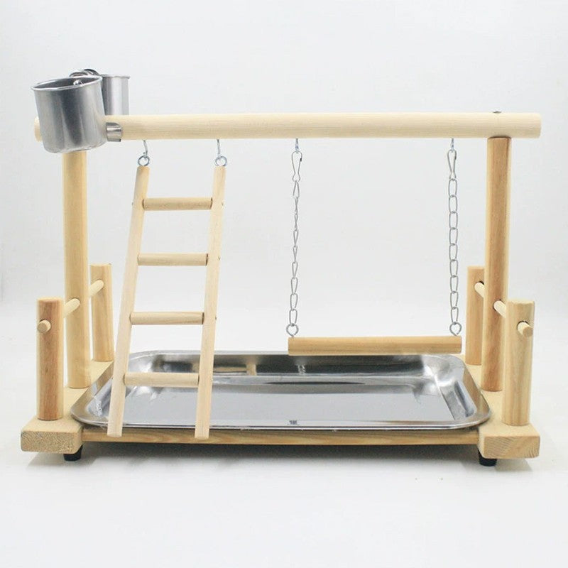 Wooden bird playstand with ladder – image 4