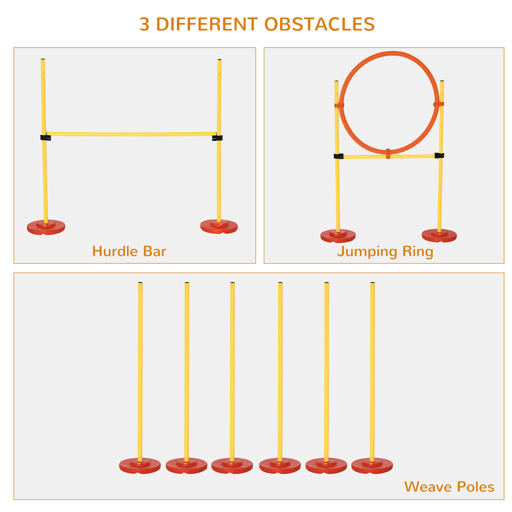 PawHut Dog Agility Jump & Hoop Set – Yellow – product view 4