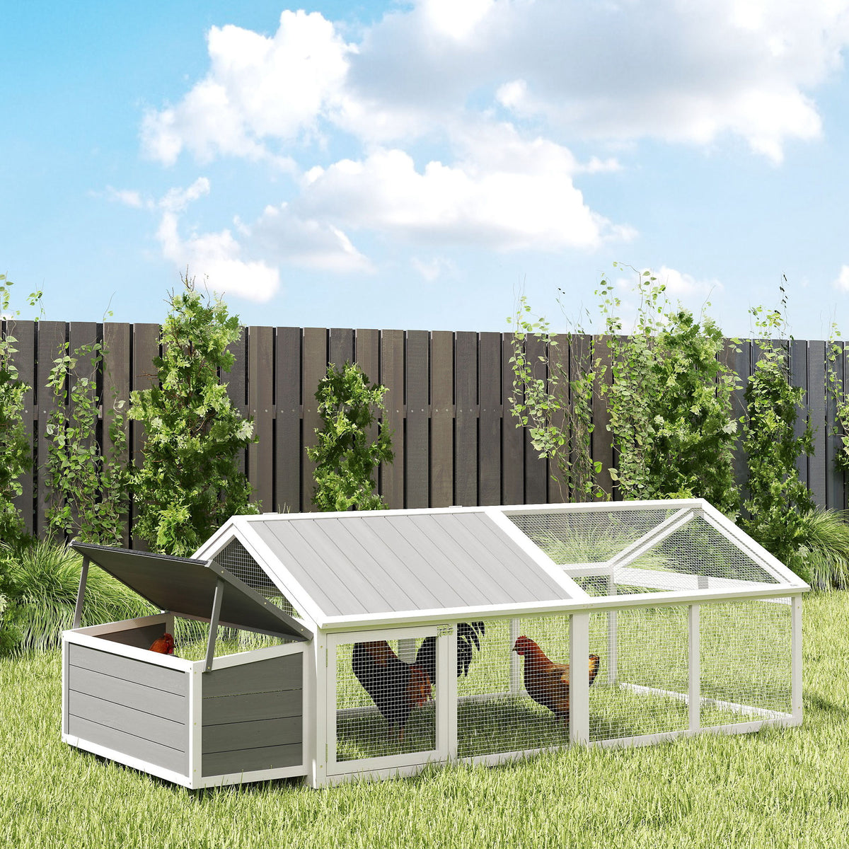 White wooden chicken coop – image 1
