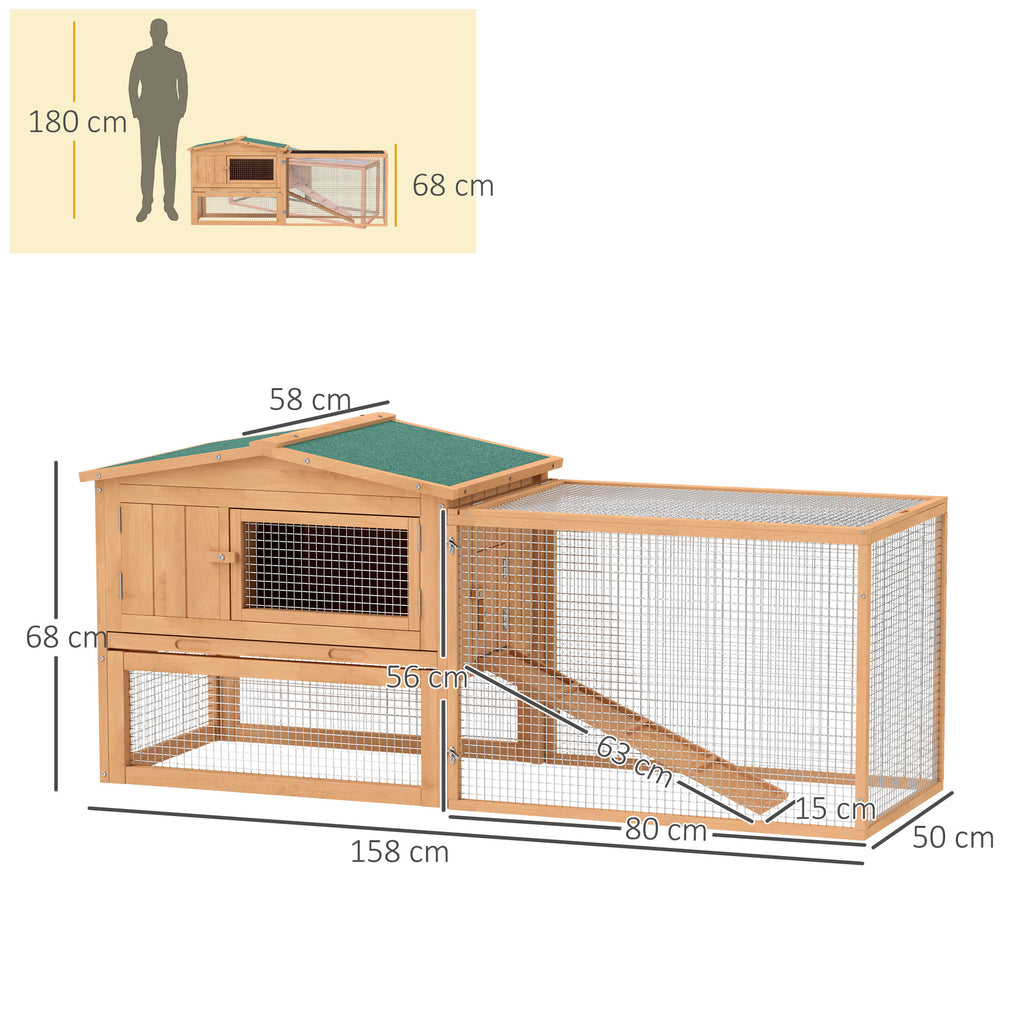 Two-tier wooden rabbit hutch – image 3