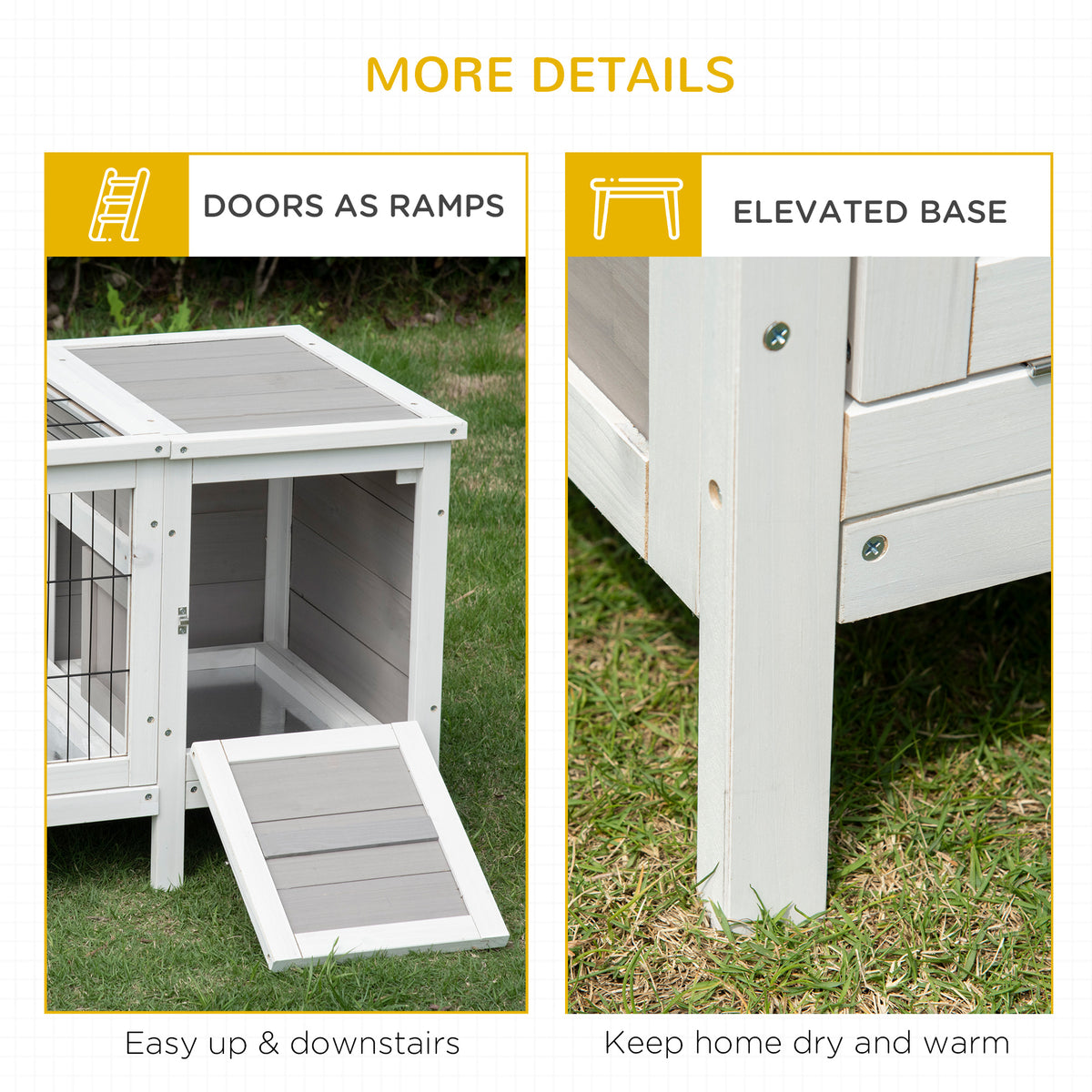 Grey rabbit hutch and run – image 2