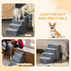 Four-step pet stairs light grey – image 4