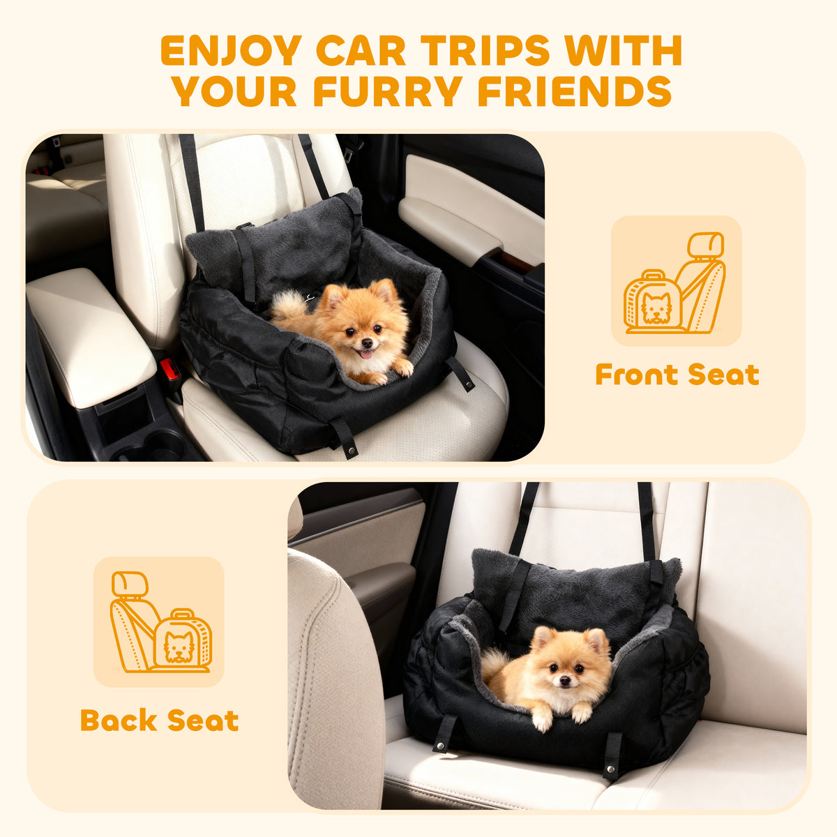 Small dog car seat black – image 3